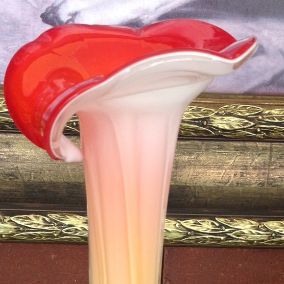 Beautiful Murano Calla Lily Vintage Collectible Hand Blown Glass Vase - Picture 9 of 9